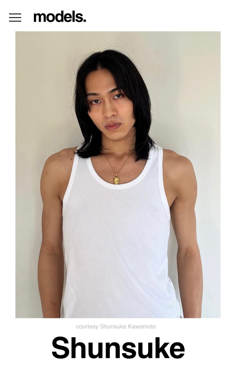 models.comのNEWfacesにShunsukeが掲載されました。